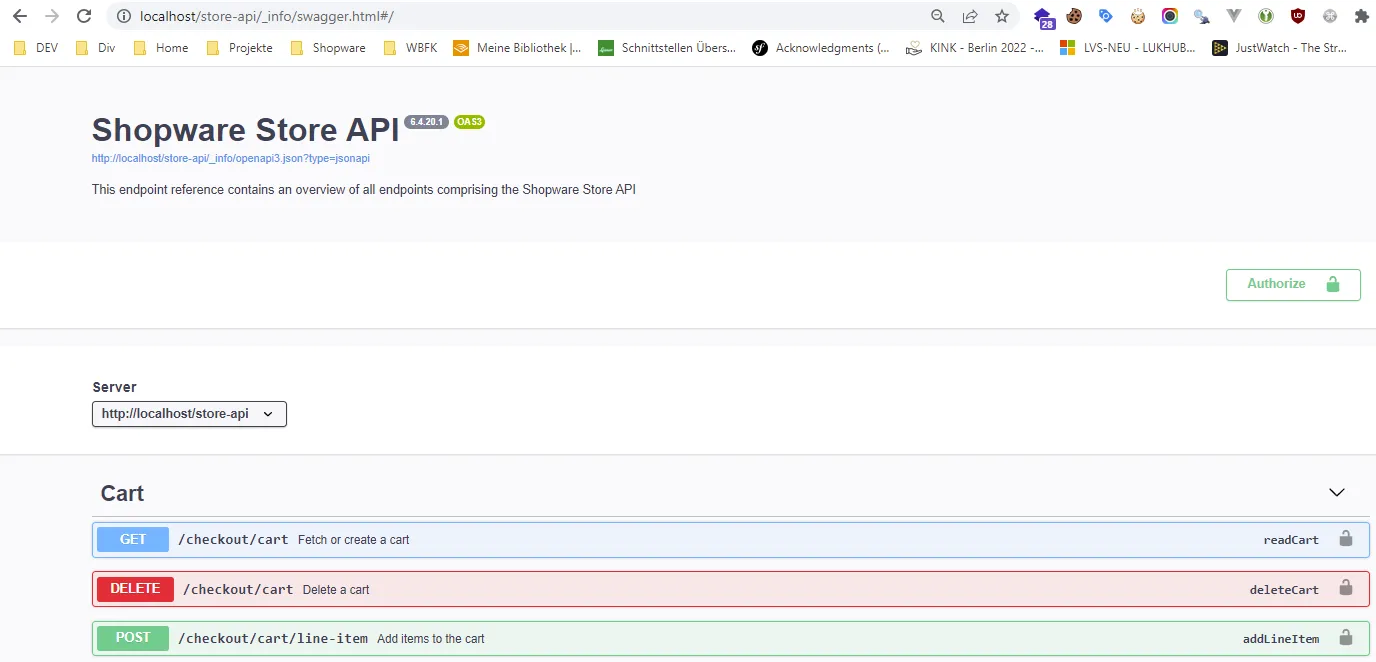 Swagger for Store API